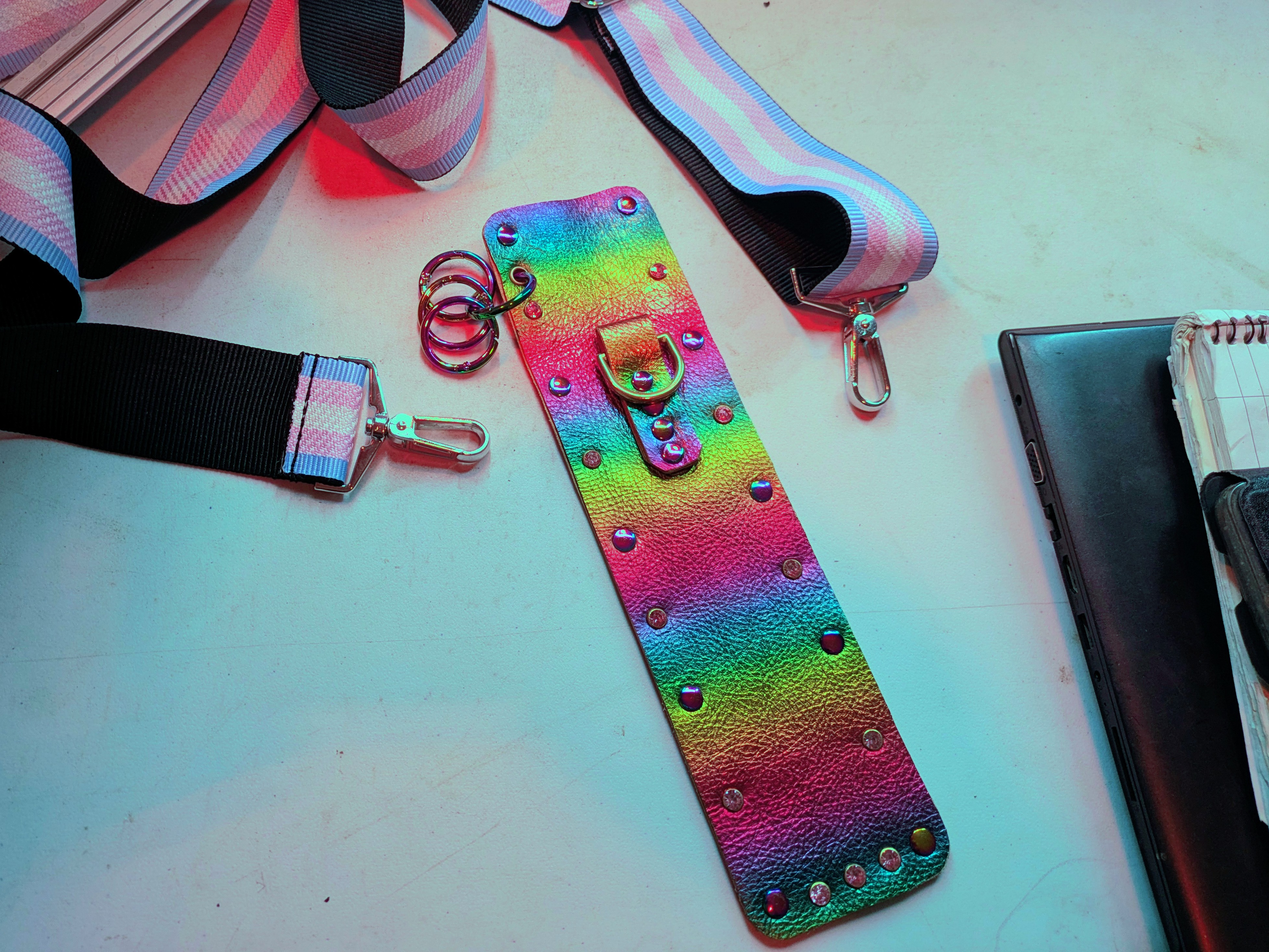 Rainbow leather accessory